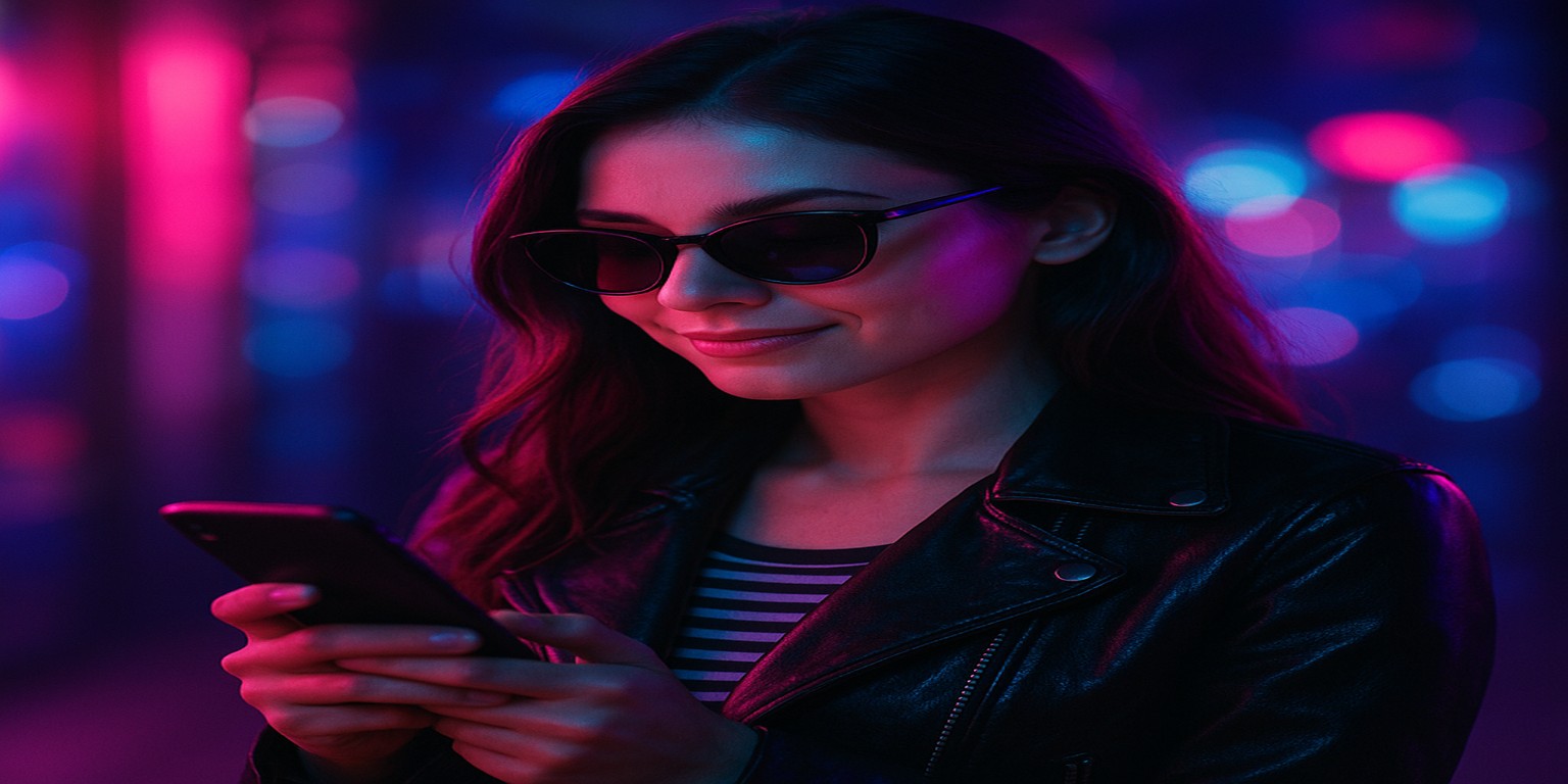 একজন নারী আভিয়েটর গেম উপভোগ করছেন